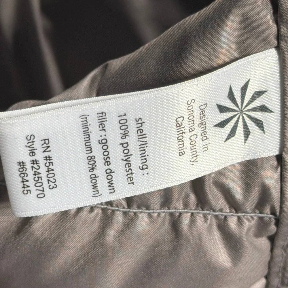 Athleta Puffer Jacket Women Small Hooded Quilted Parka Taupe Brown Core Gorpcore - Picture 8 of 10